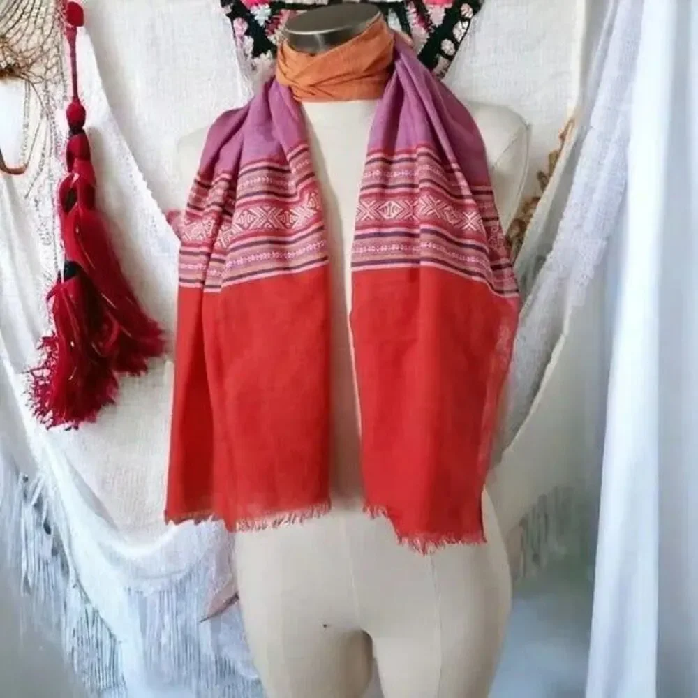 Multicolor Silk Vietnamese Hand Woven Artisan Cloth